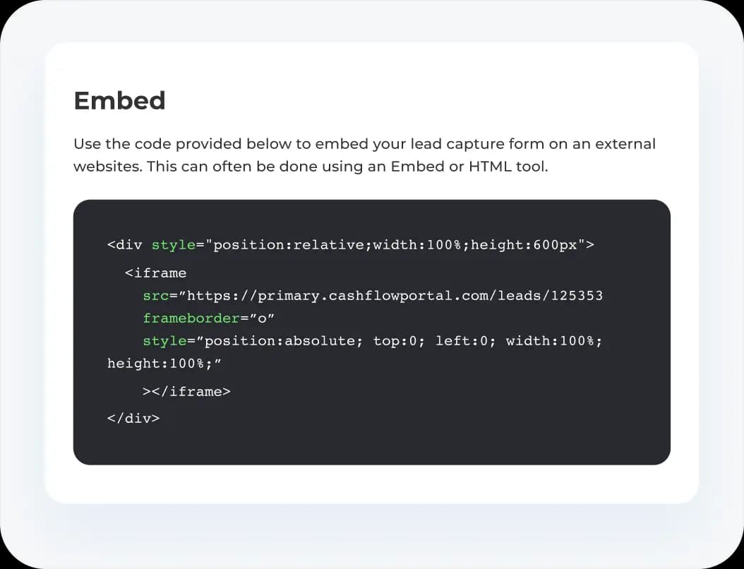 Embed to your website or send a custom link