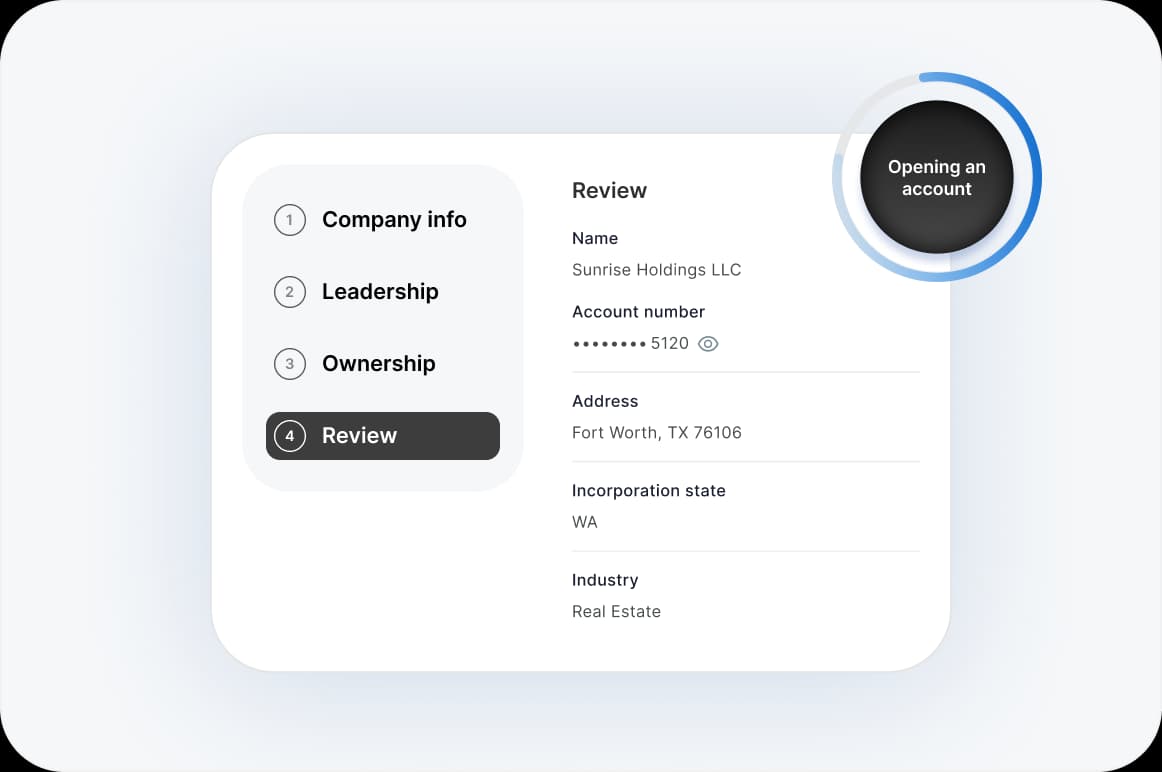 Open an account in minutes